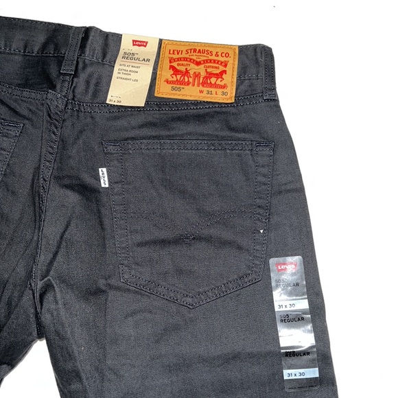NWT Levi’s “505 Regular” Black Jeans - Picture 4 of 8